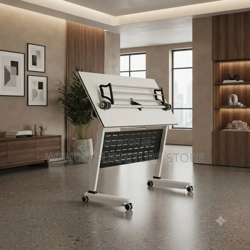 Office Desk; 1.2 Meters Foldable White Office Conference Table