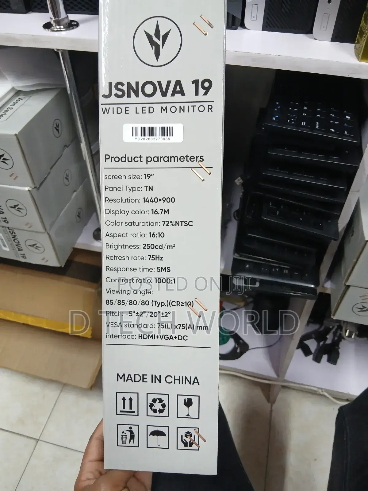Jsnova 19 Wide Led Monitor
Djsnova-19f7h 
1440×900 
75Hz 
Hdmi/Vga