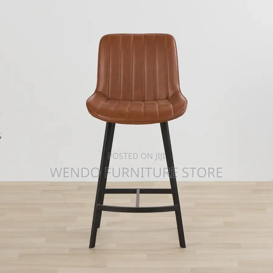Barstools; Home Leather Barstool With 4 Standing Legs