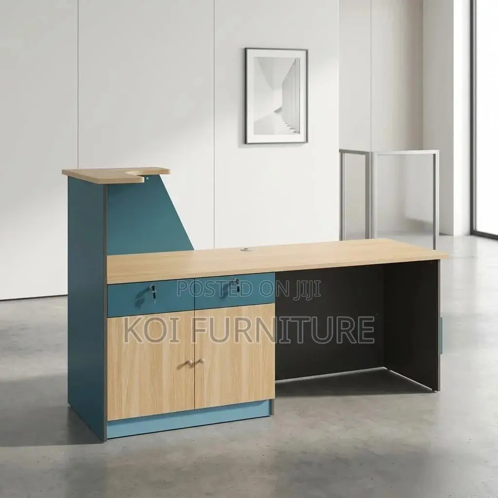 Reception Desk; 2.4 Meters Office Wooden Reception Desk With Drawers
