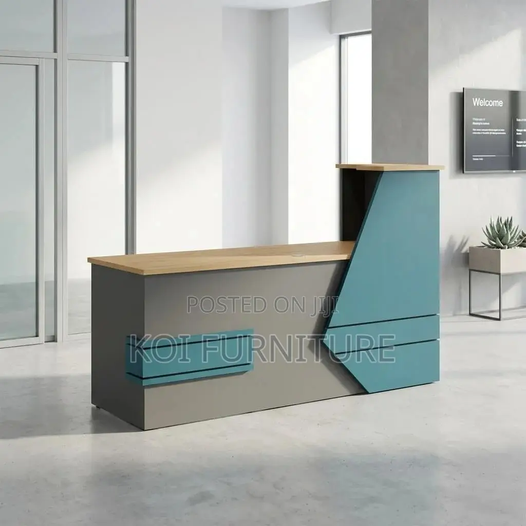 Reception Desk; 2.4 Meters Office Wooden Reception Desk With Drawers