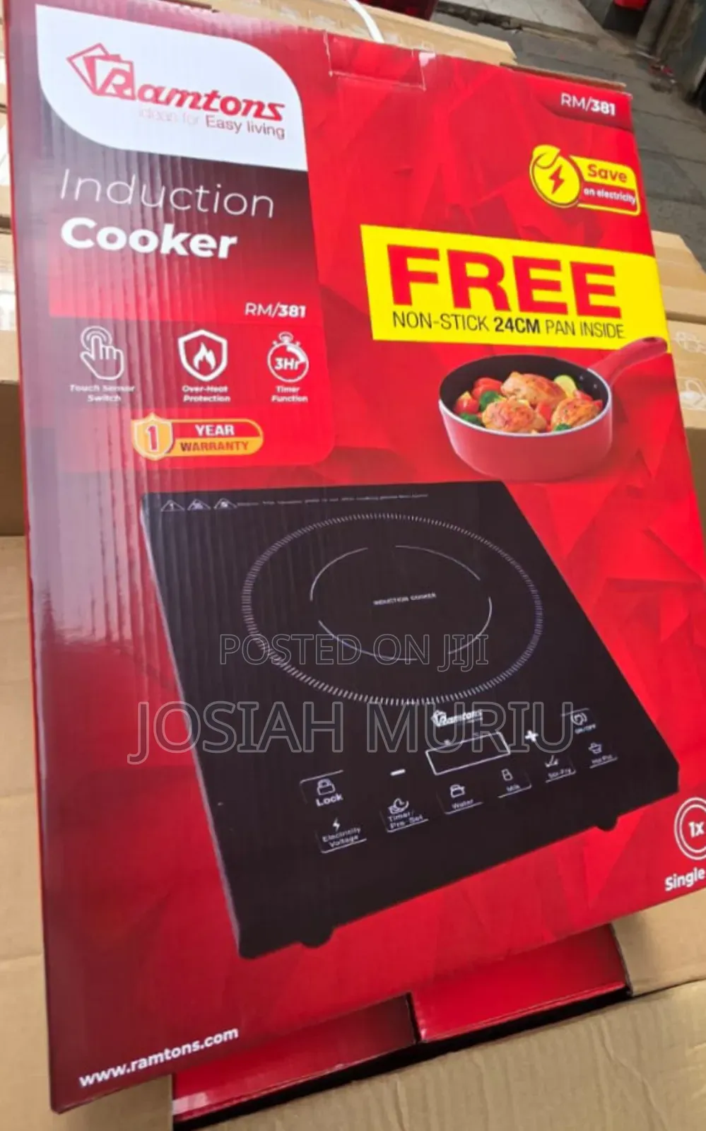 Ramtons Portable Induction Cooker With Free Pan