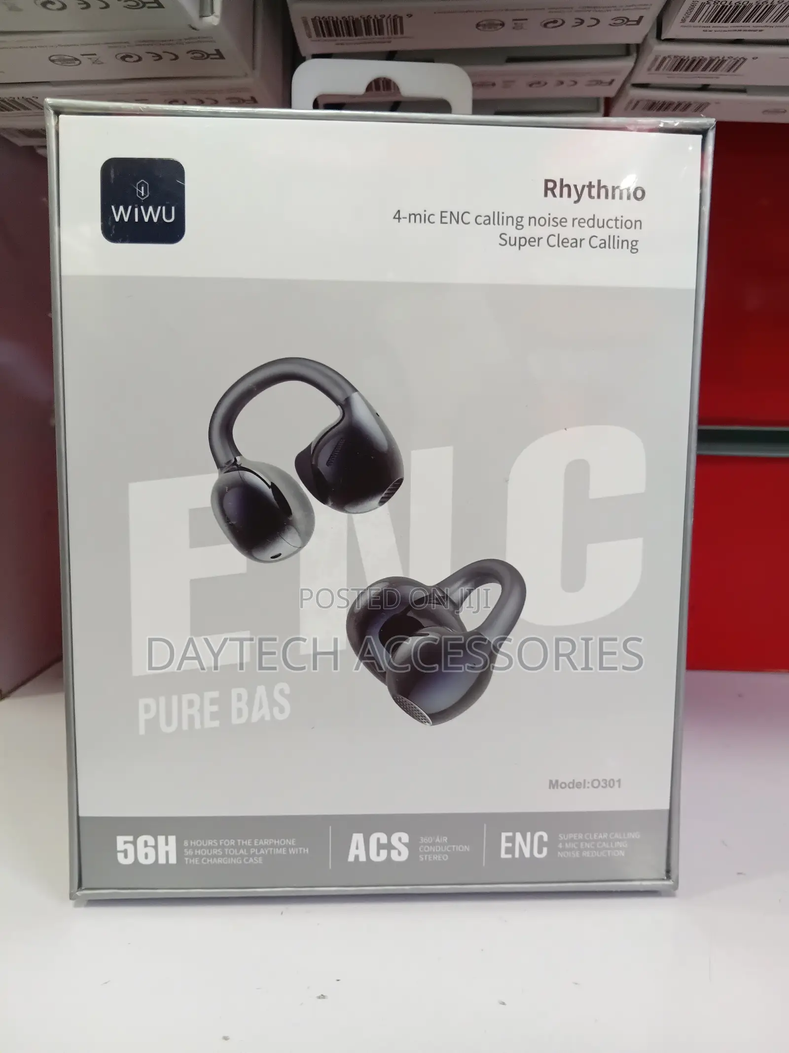 WiWU O301 AI Open-Ear True Wireless Earbuds in Black