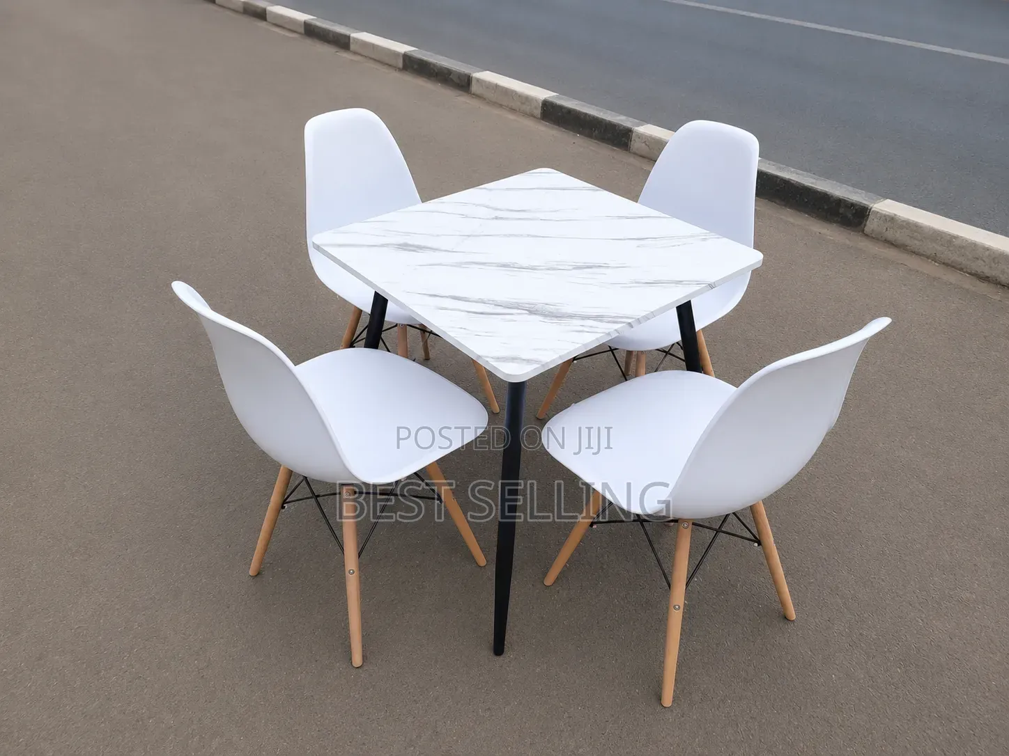 Square Wooden Top Dining Set