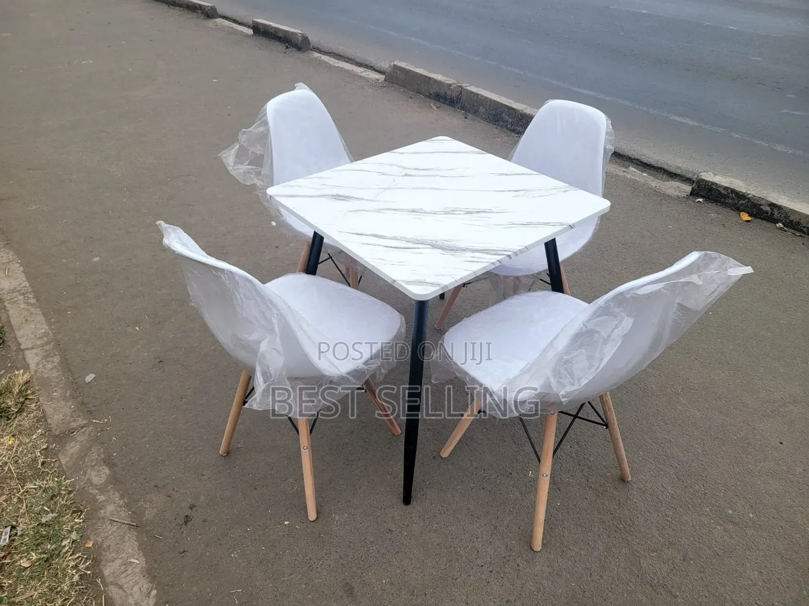 Square Wooden Top Dining Set