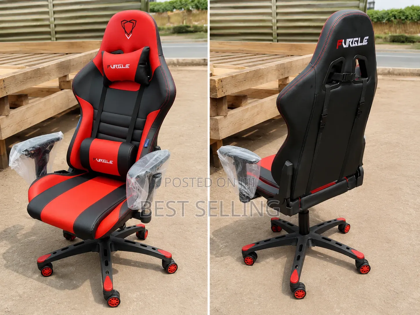Modern Red Black Gaming Chair High Density and Reclining