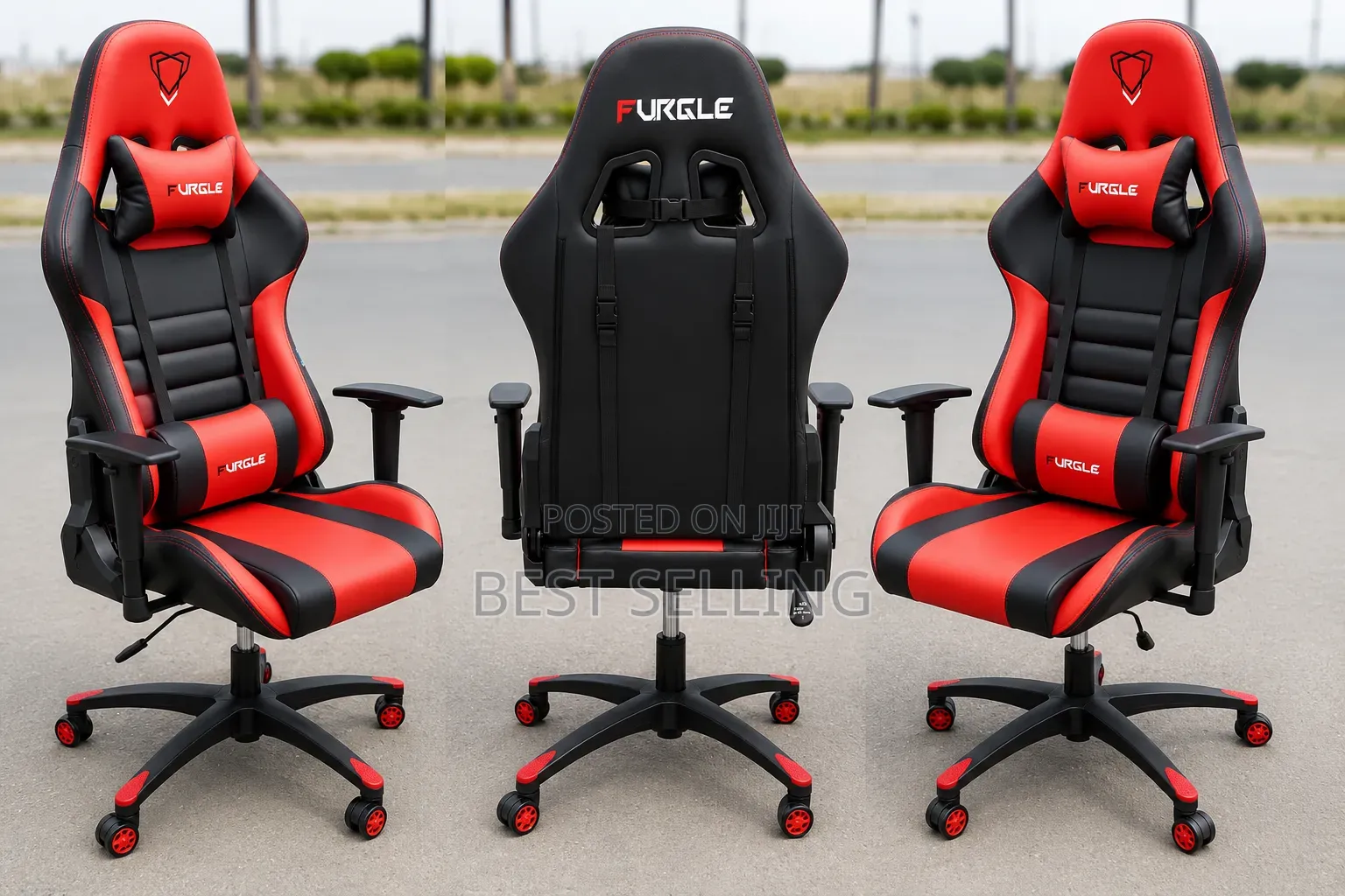 Modern Red Black Gaming Chair High Density and Reclining