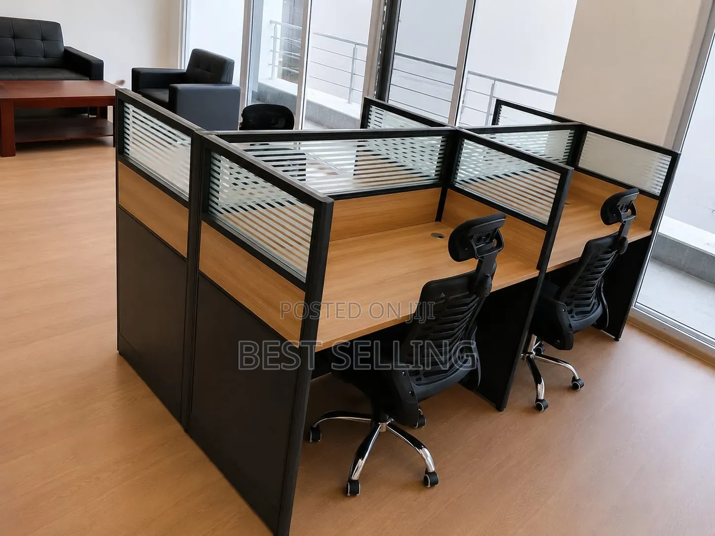 Modern Brown Black Aluminum 4 Way Working Station