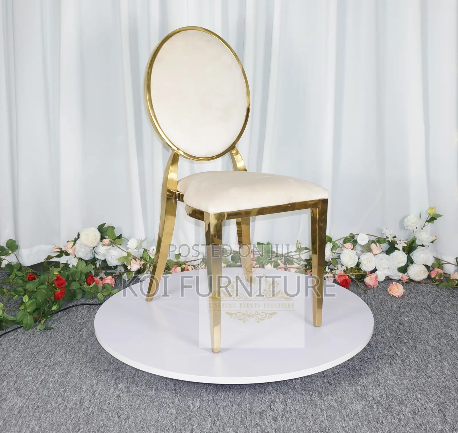 Home Chairs; Armless Leather Golden Home Events Chair