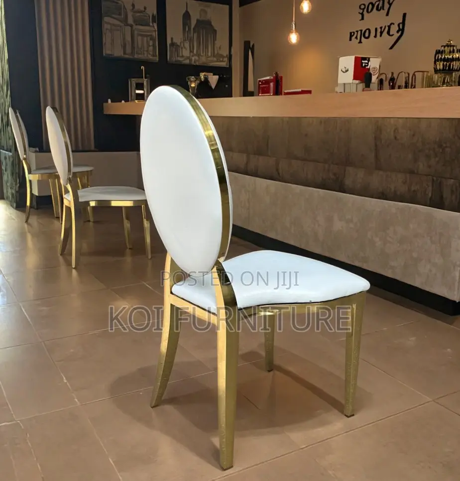 Home Chairs; Armless Leather Golden Home Events Chair