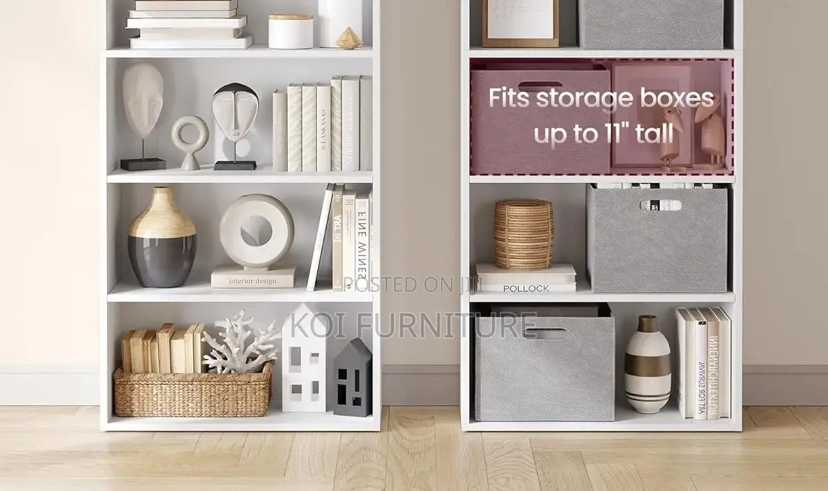 Storage Units; Wooden White Colored Storage Book Shelf
