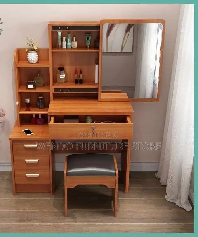 Dressers; Dressing Brown Elegant Dressing Table Set