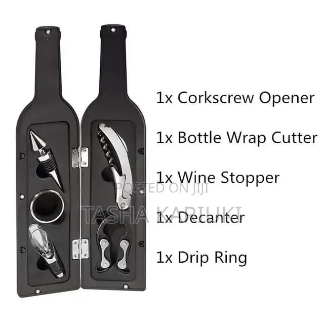5pcs Bottle Shaped Wine Opener Gift Wine Bottle Corkscrew Set