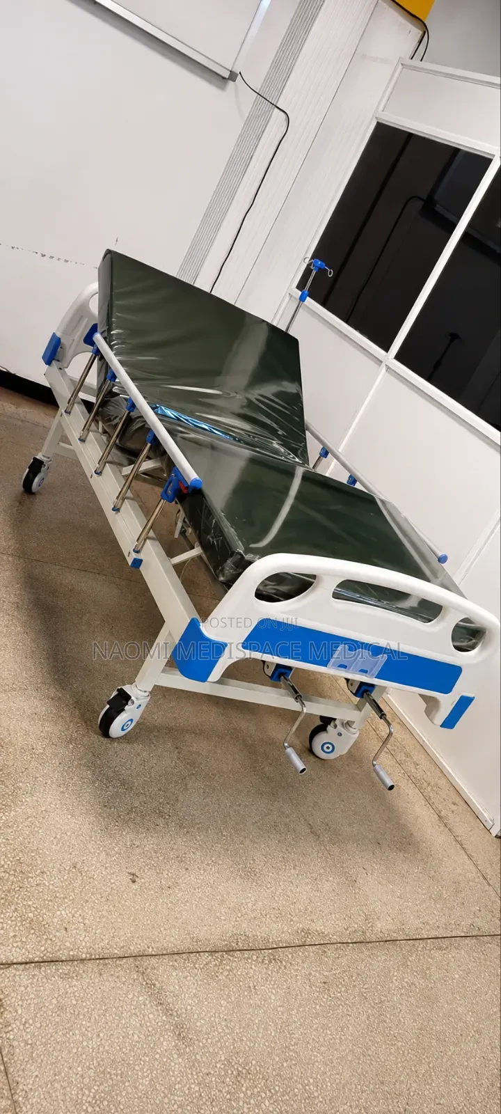 Quality Complete Two Crank Hospital Bed With Matress and Overbed