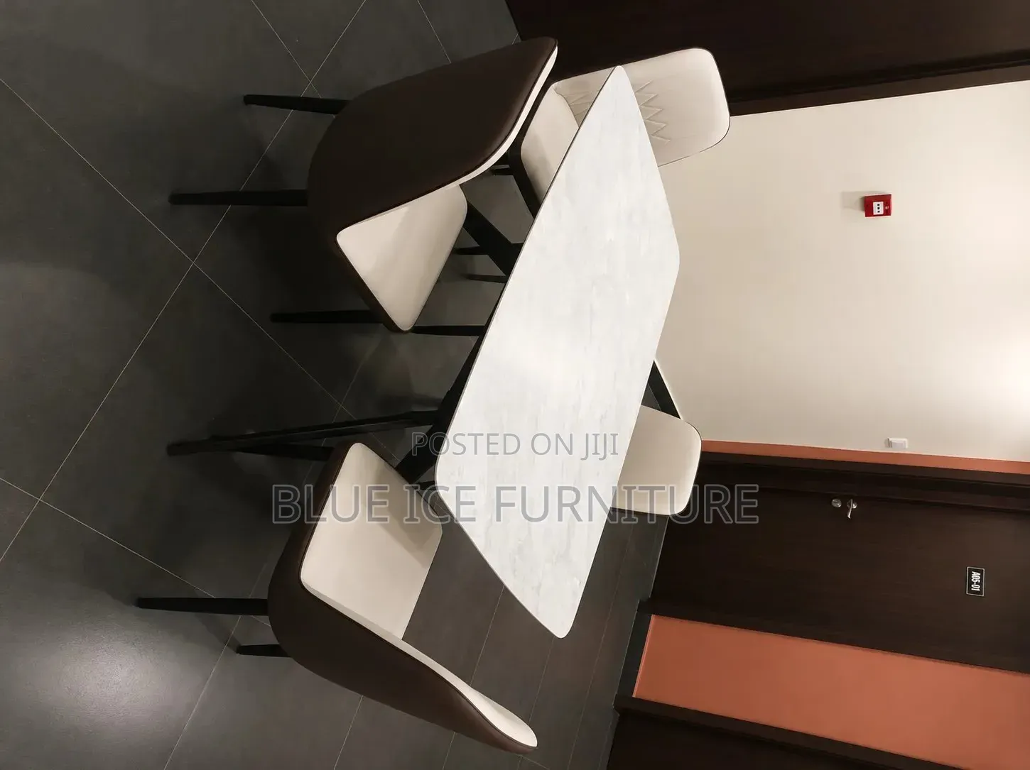 Modern 4 Seater Marble Dining Table Set