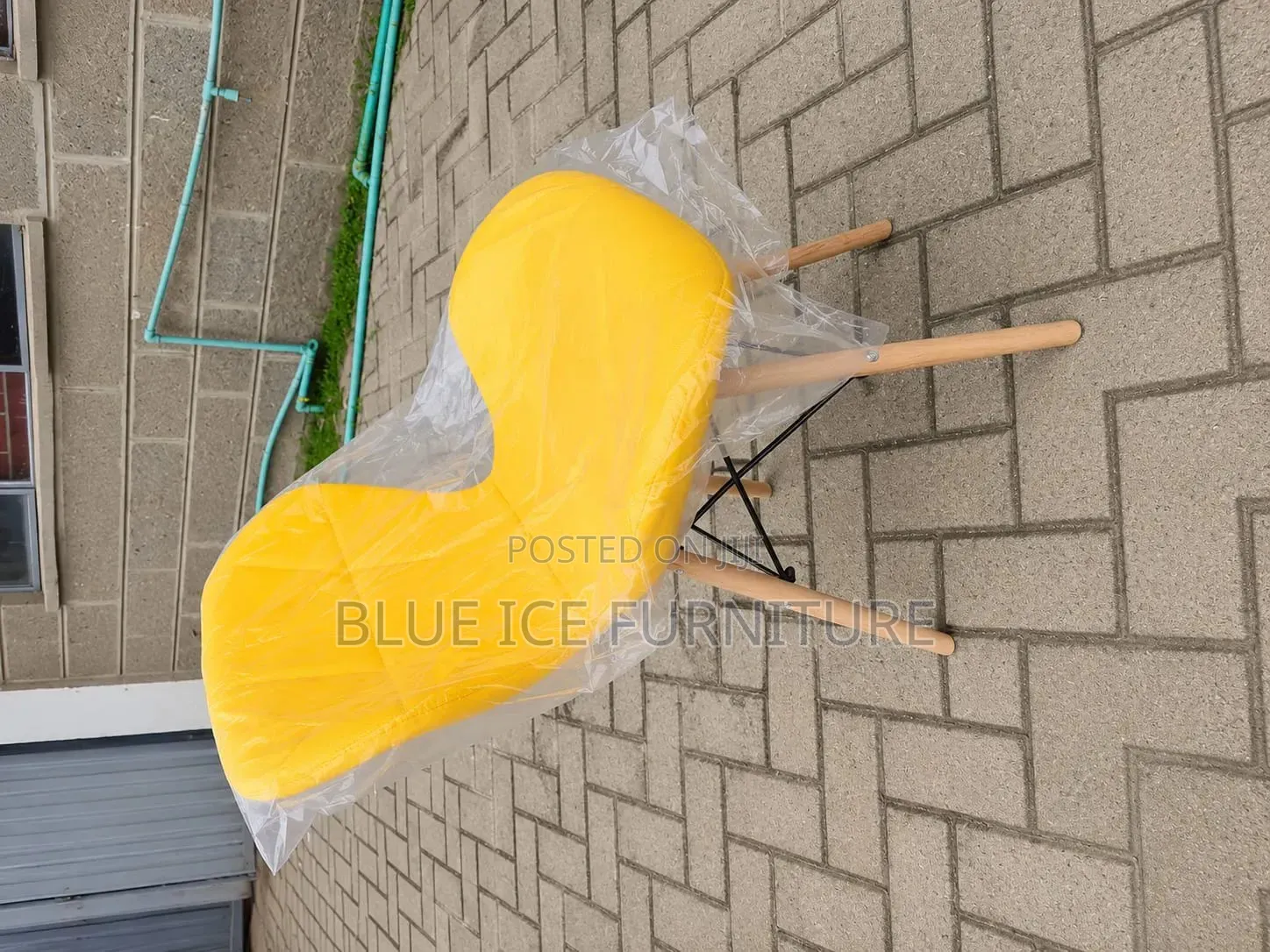 Yellow Padded Leather Eames Chair
