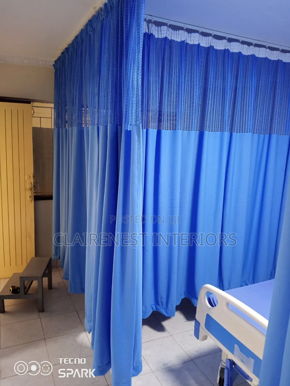 Light Blue and Dark Blue Hygienic Hospital Curtains