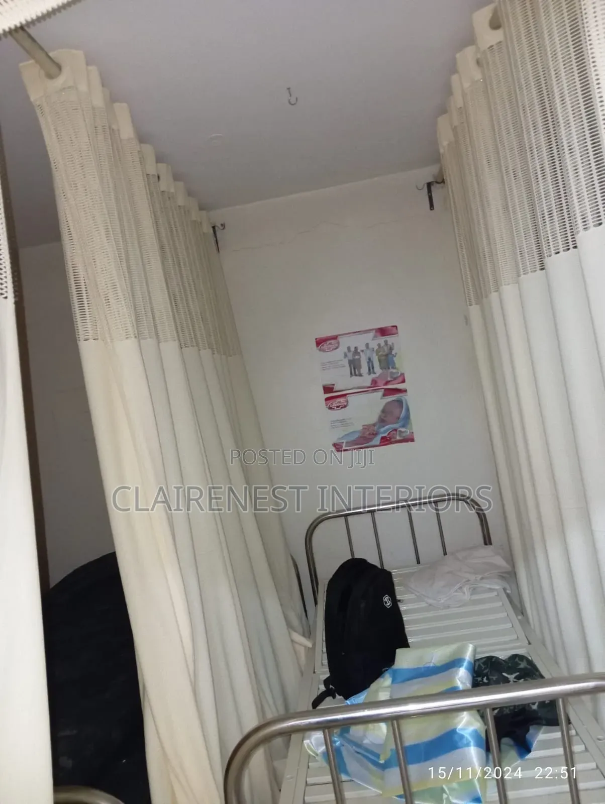 Fade Resistant Fabric Cream Hospital Curtains