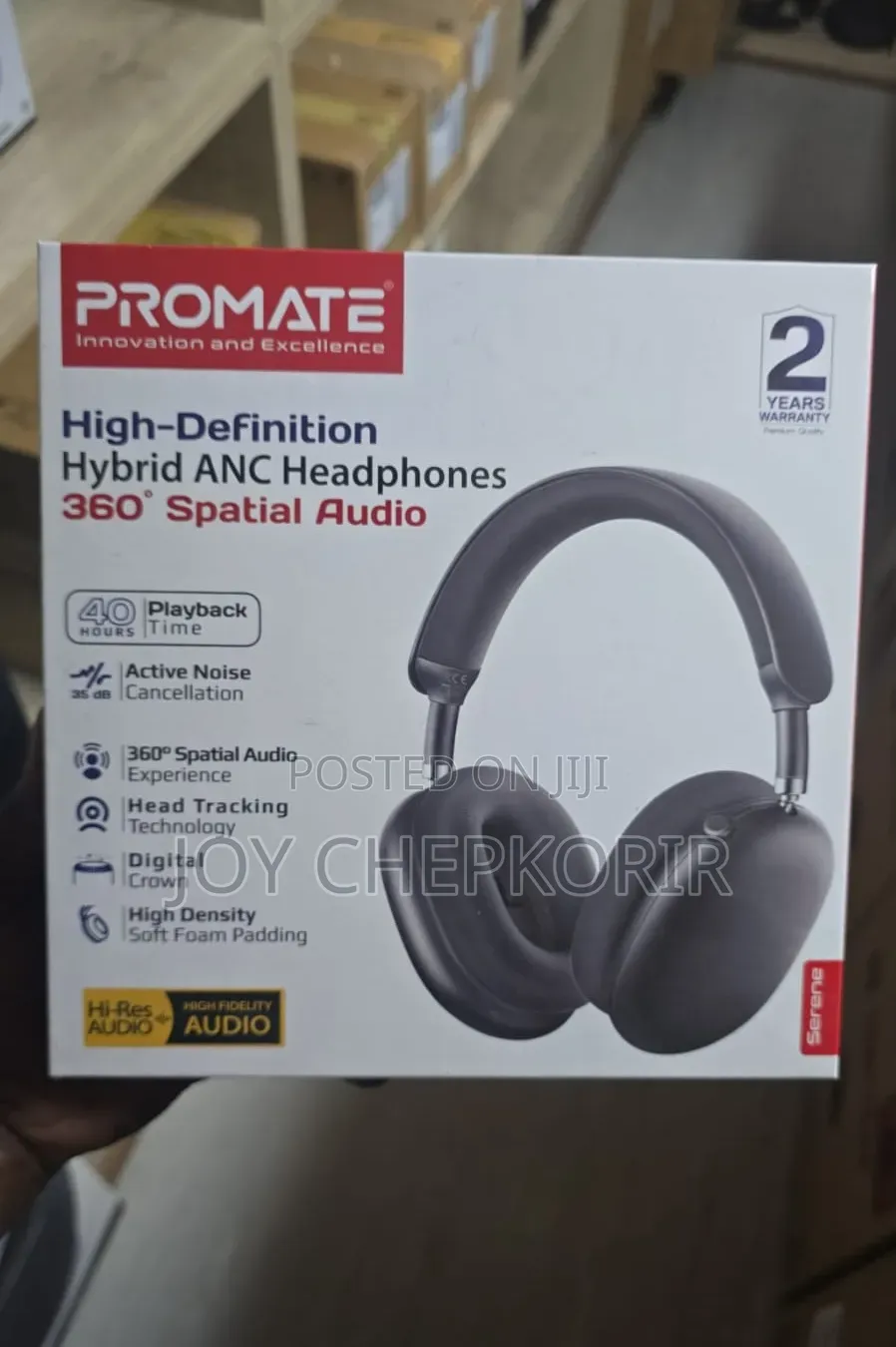 Promate Serene High-Definition Hybrid ANC Headphones / 360°