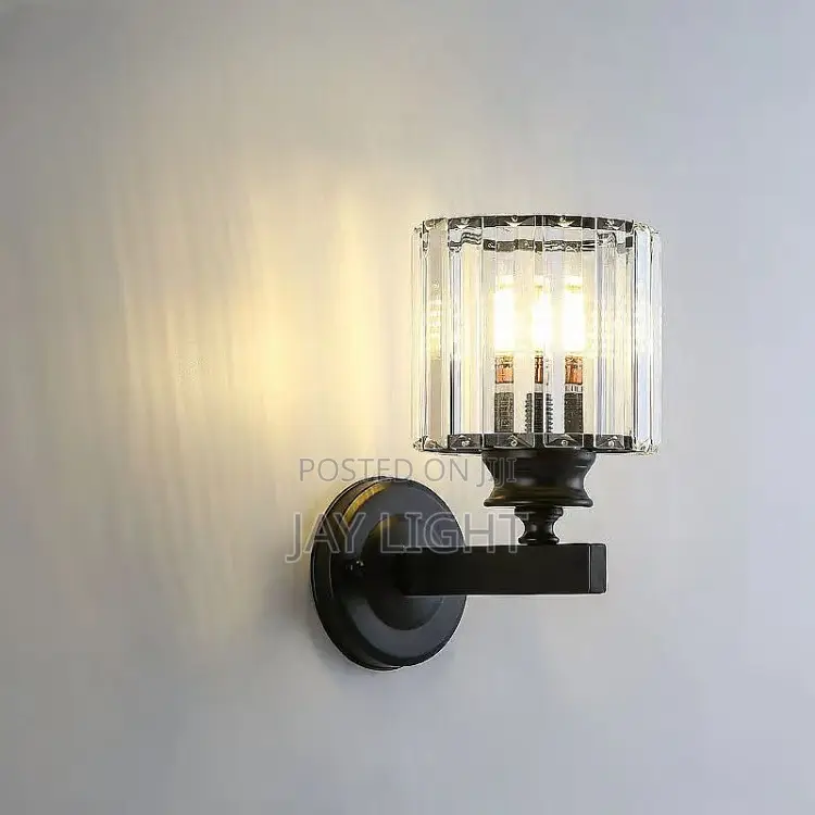 Wall Sconce Black Crystal Led Wall Light