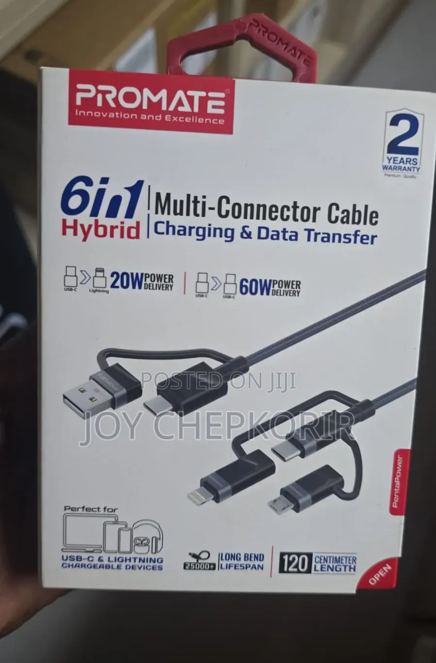 Promate Pentapower 6-in-1 Hybrid Multi-Connector Cable