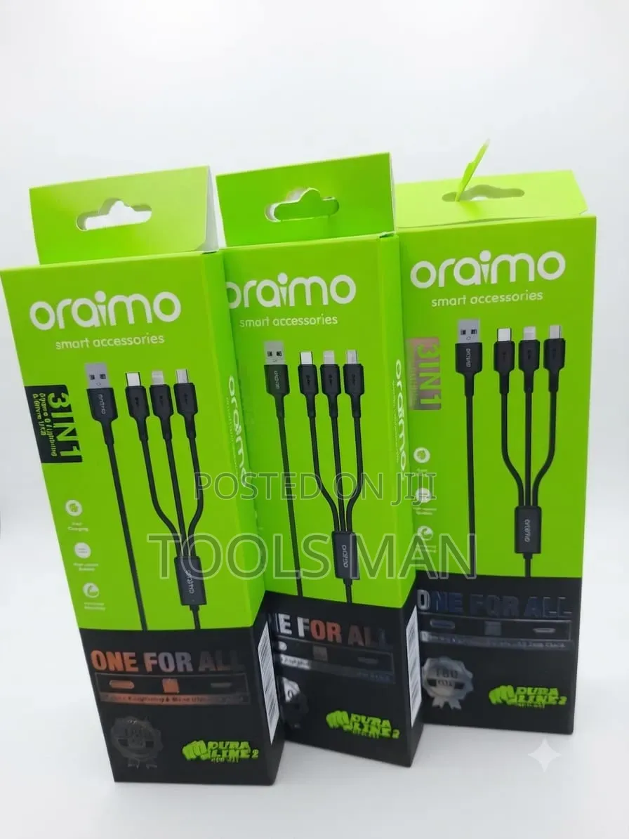 Oraimo 3-in-1 Multi Charging Cable One for All Data Cord.