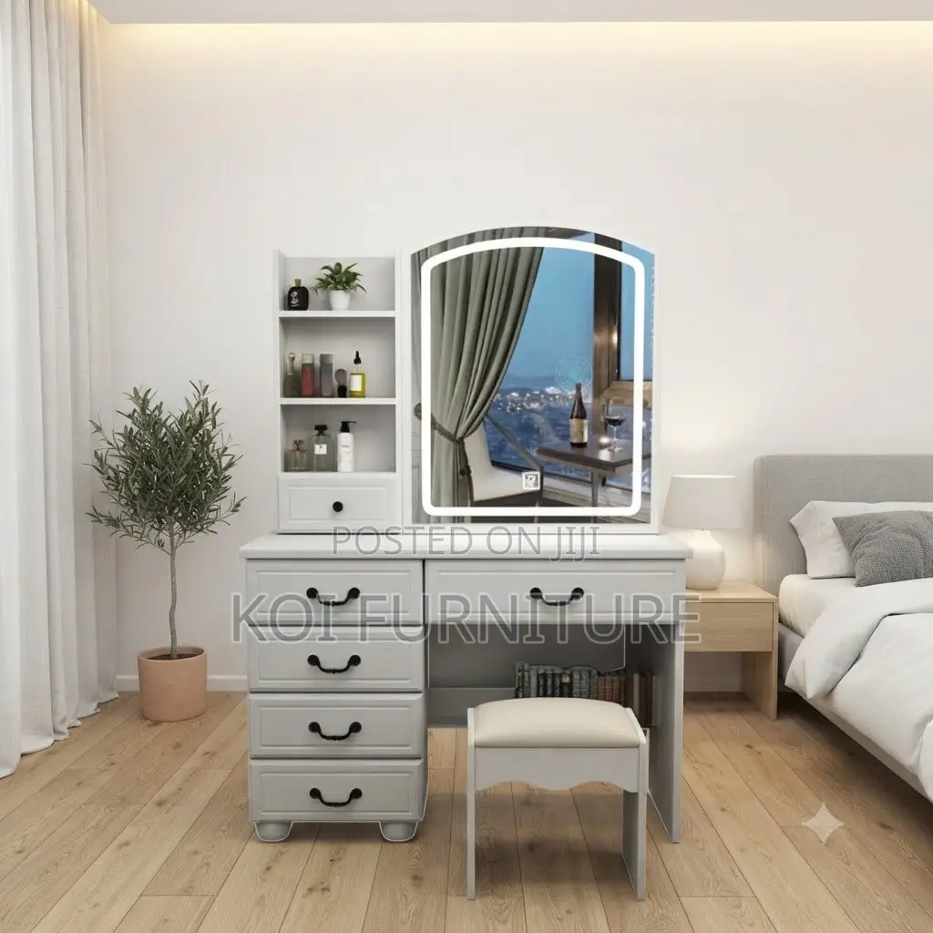 Dressers; White Dressing Room Tone Vanity Set