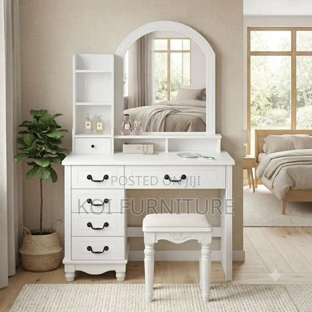 Dressers; White Dressing Room Tone Vanity Set