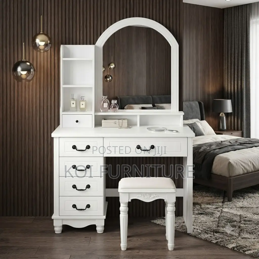 Dressers; White Dressing Room Tone Vanity Set