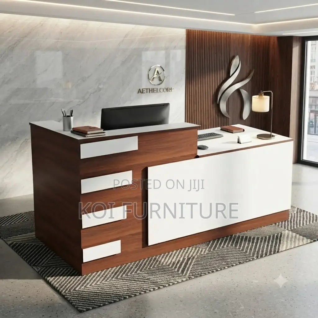 Reception Desk; 1.8 Meters Visual White Office Reception Desk