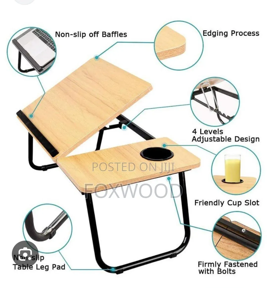 5 Levels Adjustable Angle Foldable Laptop Table