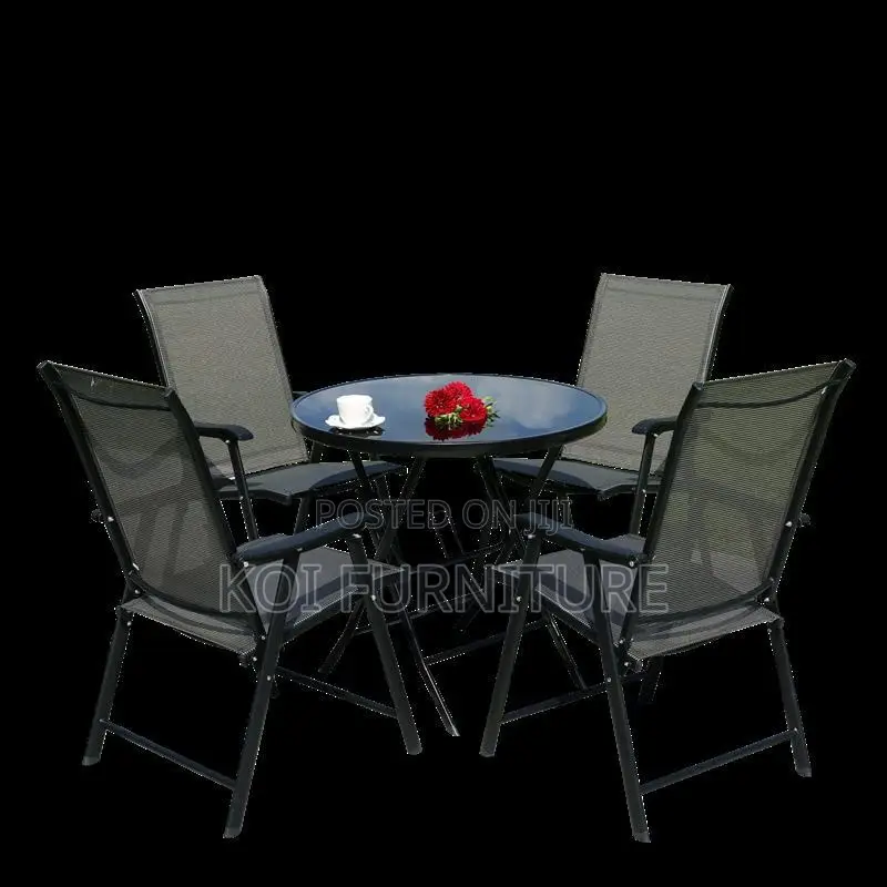 Dining Set; 4 Seater Foldable Outdoor Set
