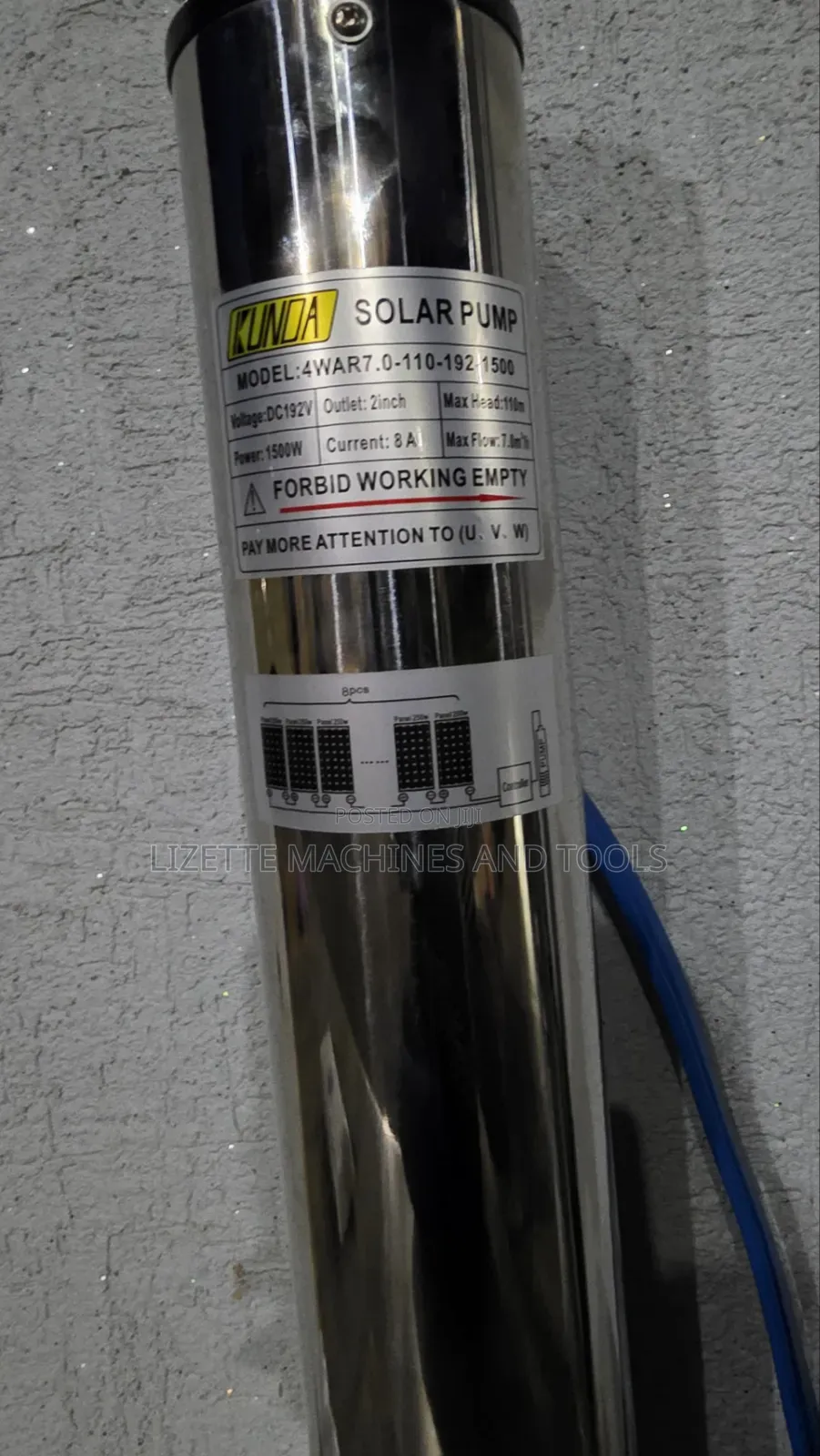 Kunda 110m Head Solar Submersible Pump 1500W With Controller
