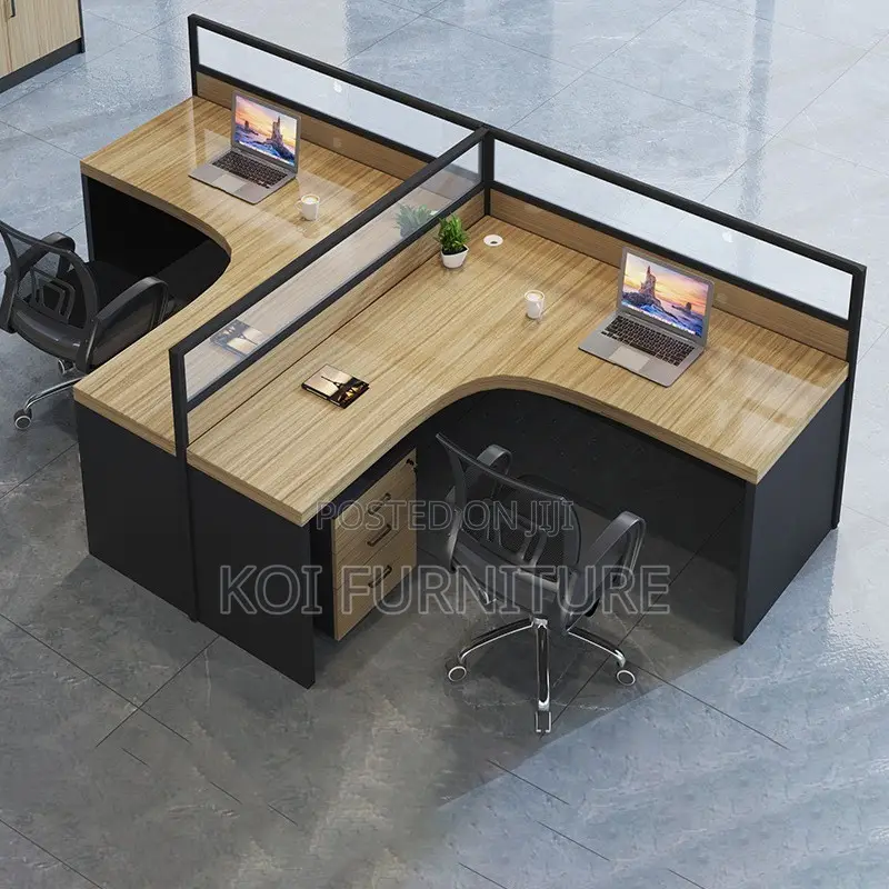 Office Workstation; Two Users Occupation Curved Office Workstation