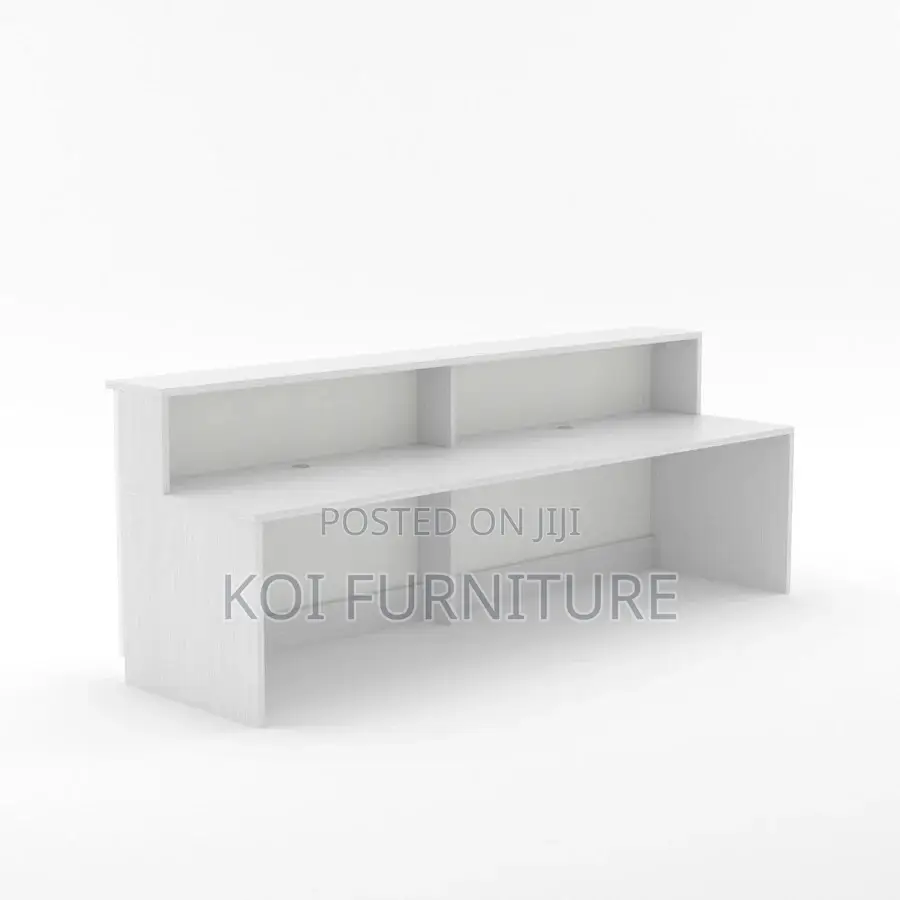 Reception Desk; 2 Meters White Front Office Reception Urban Lobby Desk