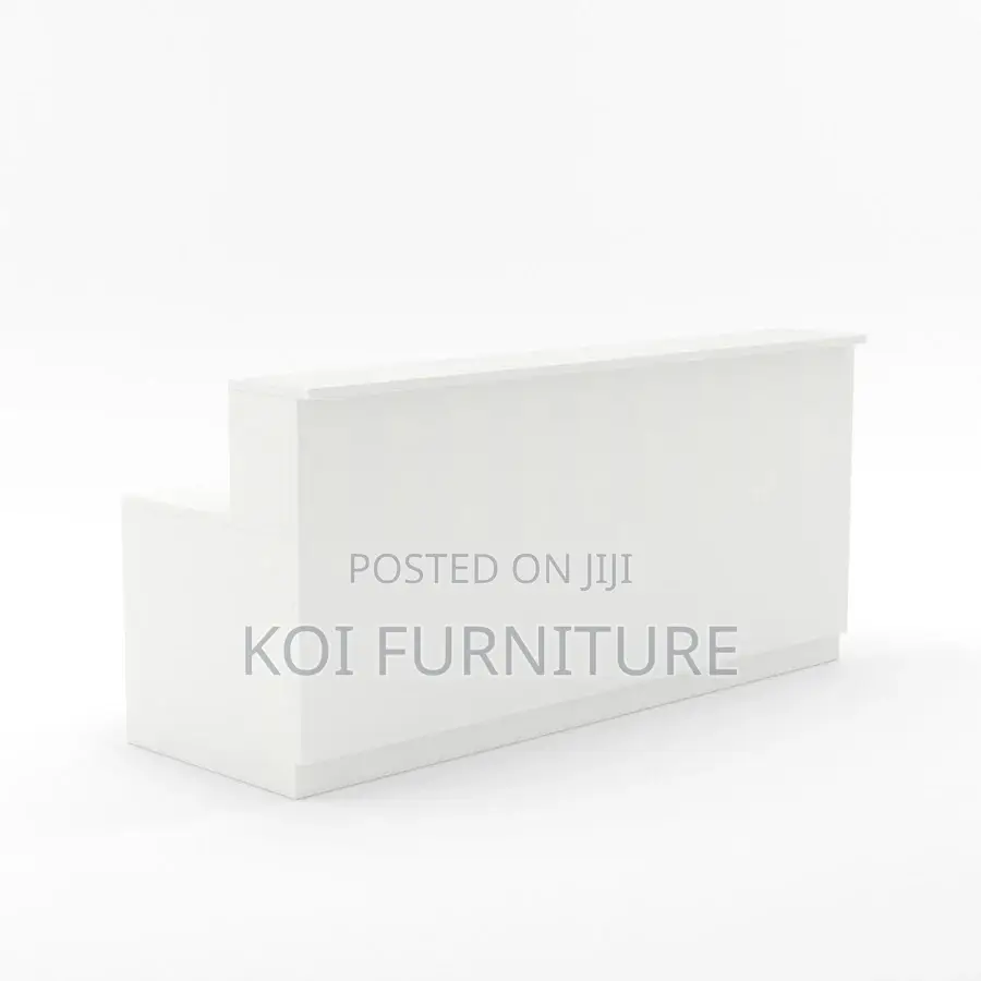 Reception Desk; 2 Meters White Front Office Reception Urban Lobby Desk