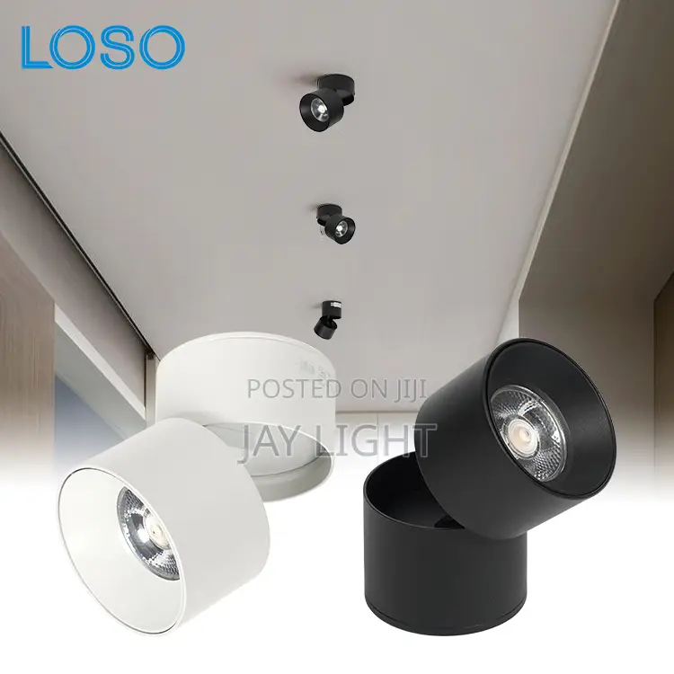 Indoor White Black Aluminum Foldable 9W Ceiling LED Spot Lamp