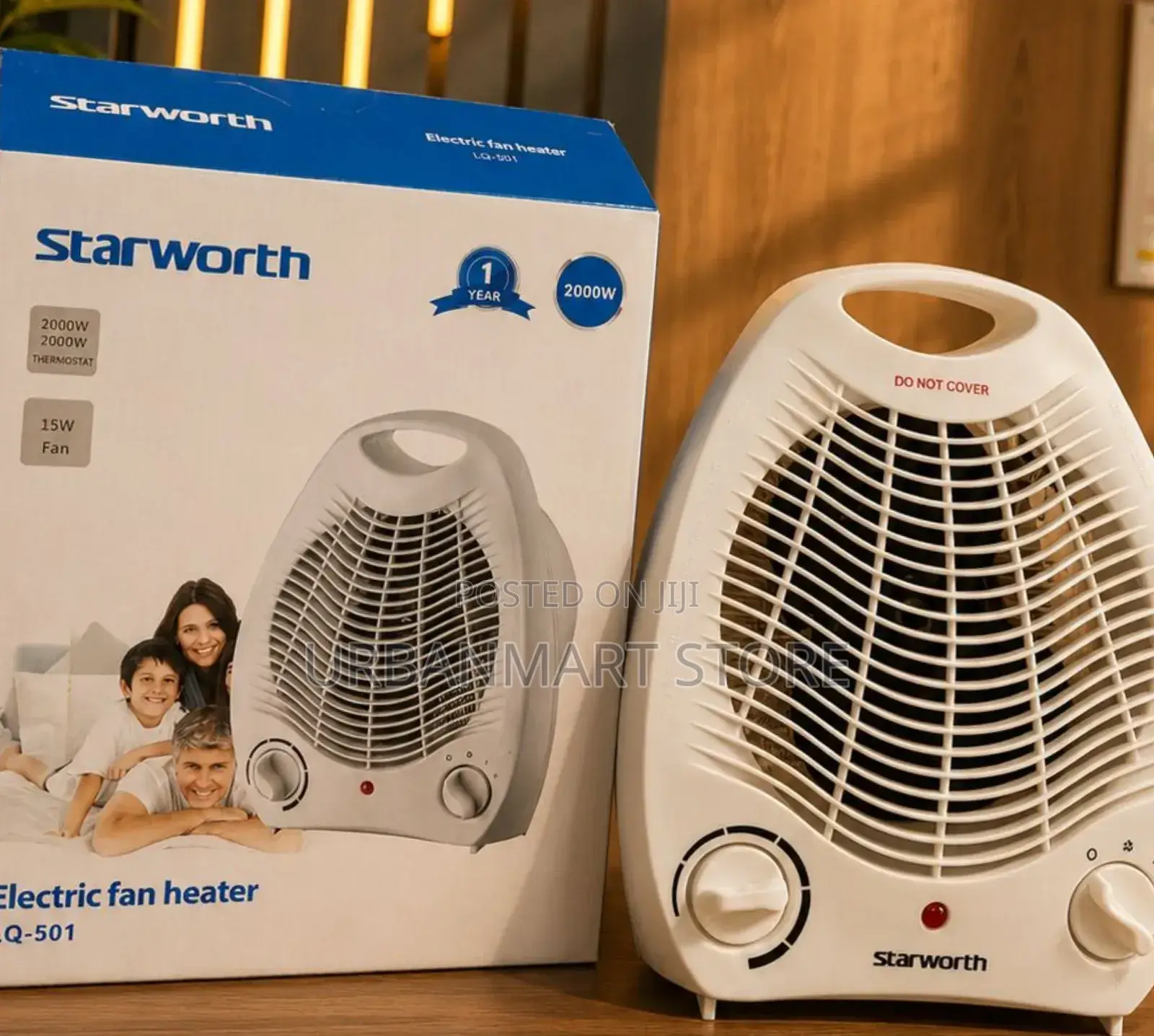 Starworth Portable Fan Heater With Adjustable Thermostat