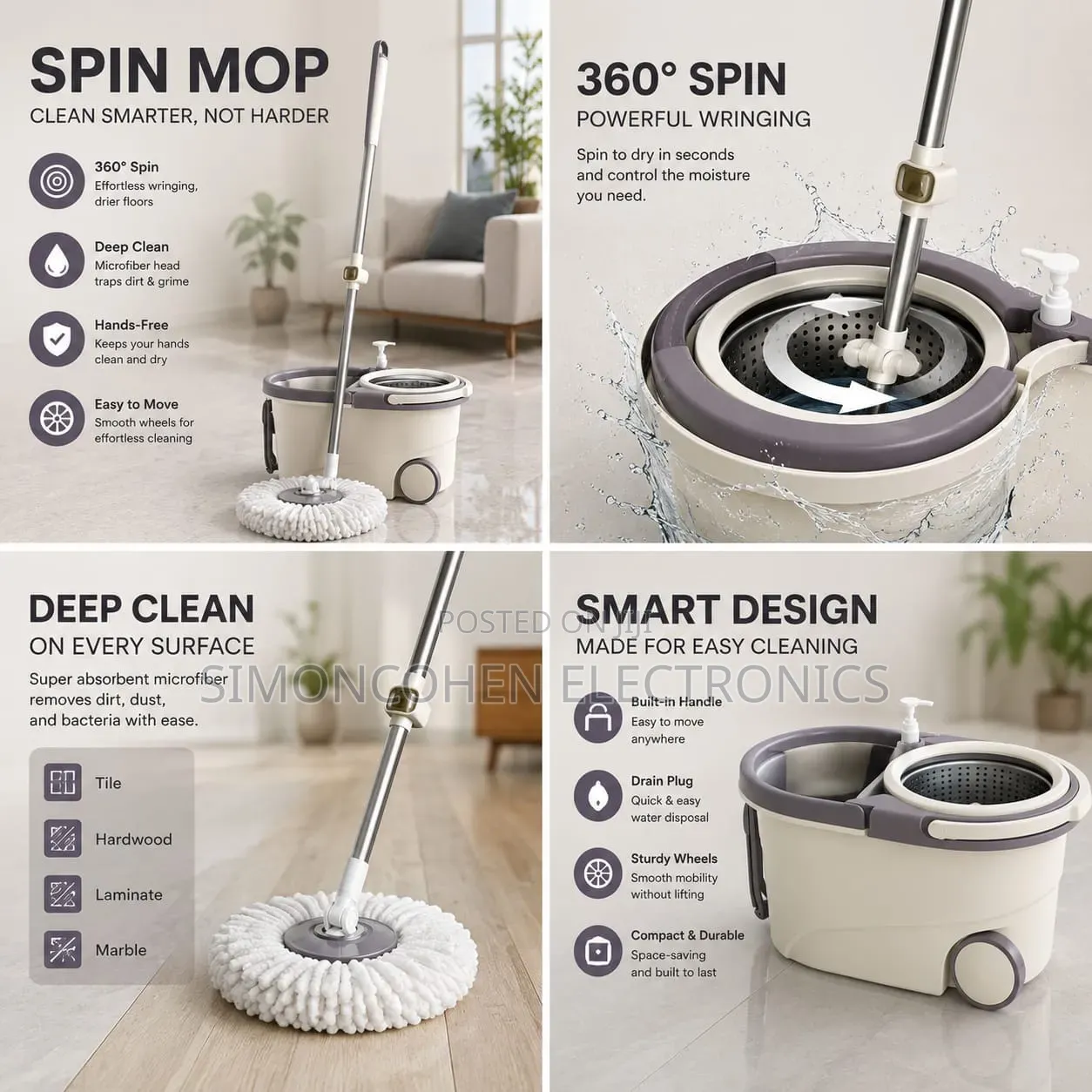 Heavy Duty Spon Mop With Wheels