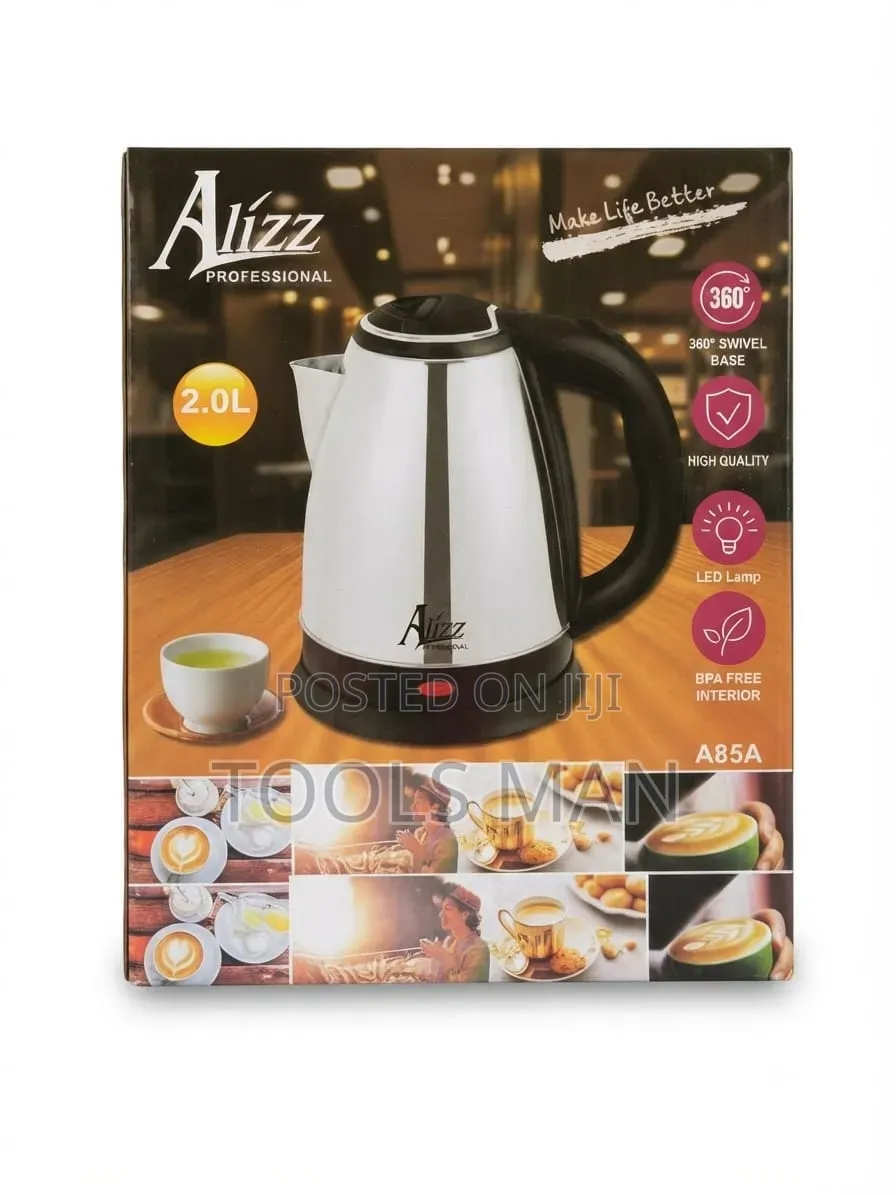 Alizz A85A 2.0L Stainless Steel Electric Kettle.