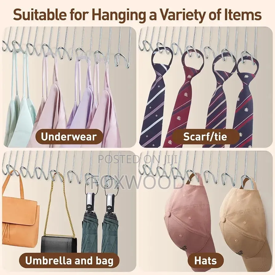 Multipurpose 8 Hook Solid Wood Bra Hanger