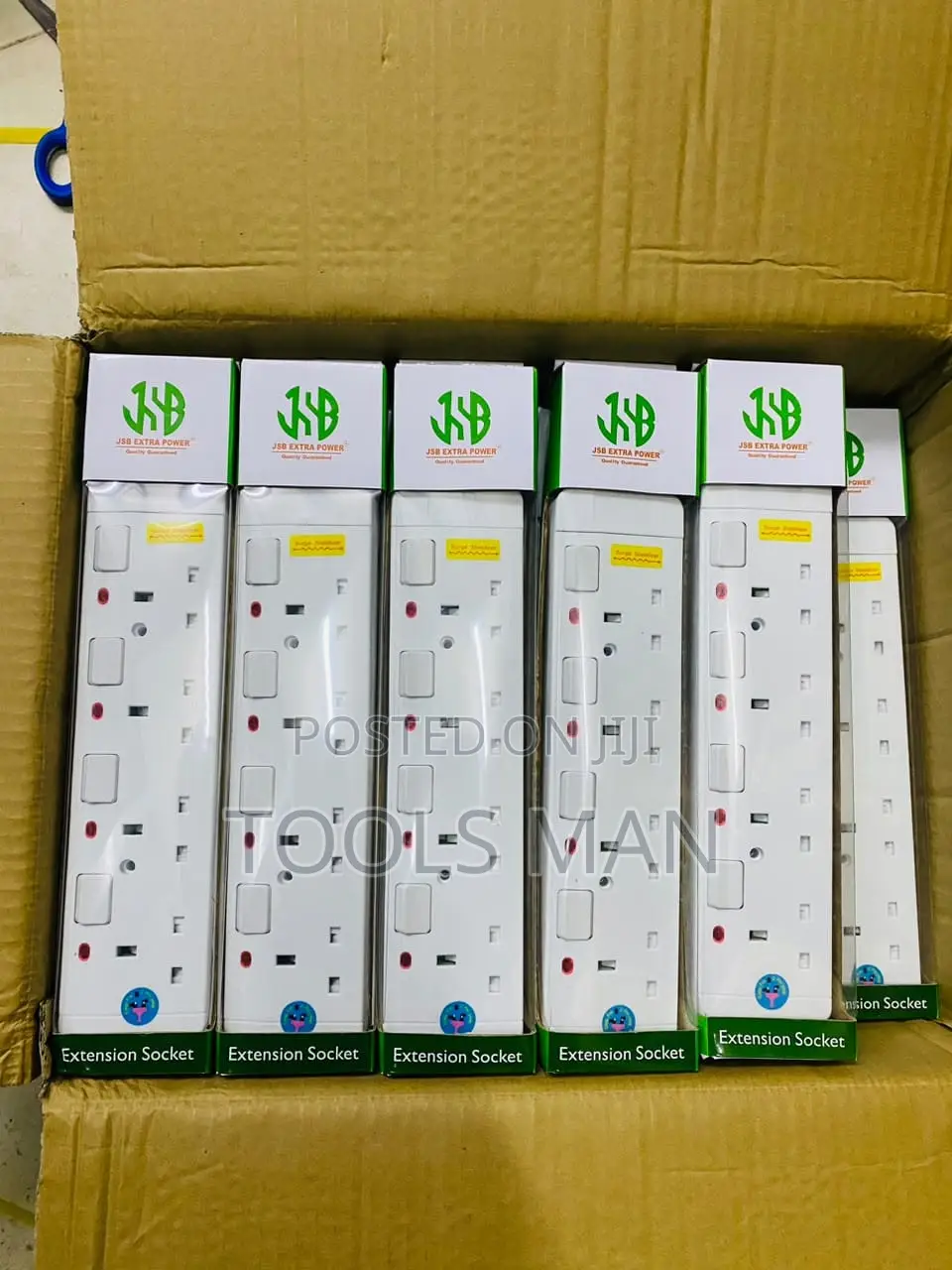 Extension Socket JSB 4-Way Surge Protector Switched Power Strip 3M Cab