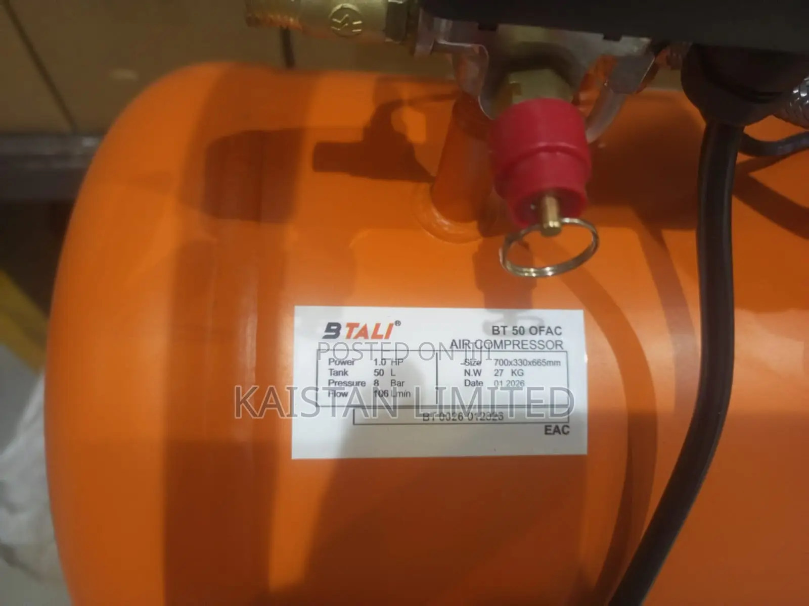 BTALI 50 L Oil Free Air Compressor – 8Bar Silent Air Pump With Wheels