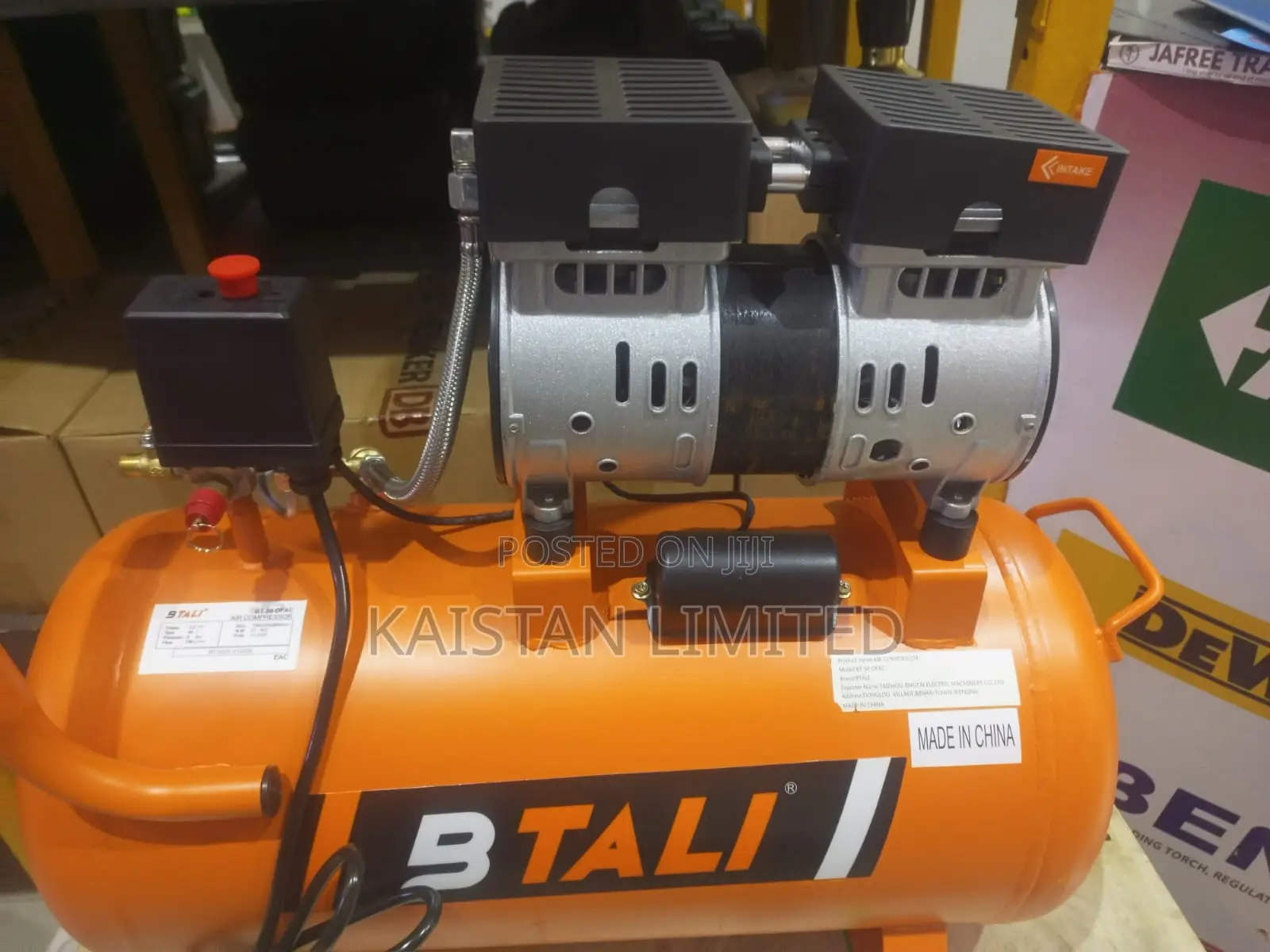 BTALI 50 L Oil Free Air Compressor – 8Bar Silent Air Pump With Wheels