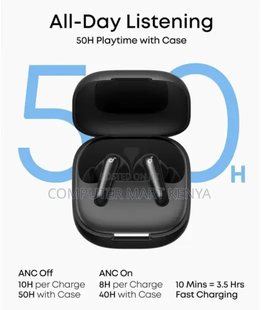 Soundcore R60i NC True Wireless Noise-Cancelling Earbuds–Black