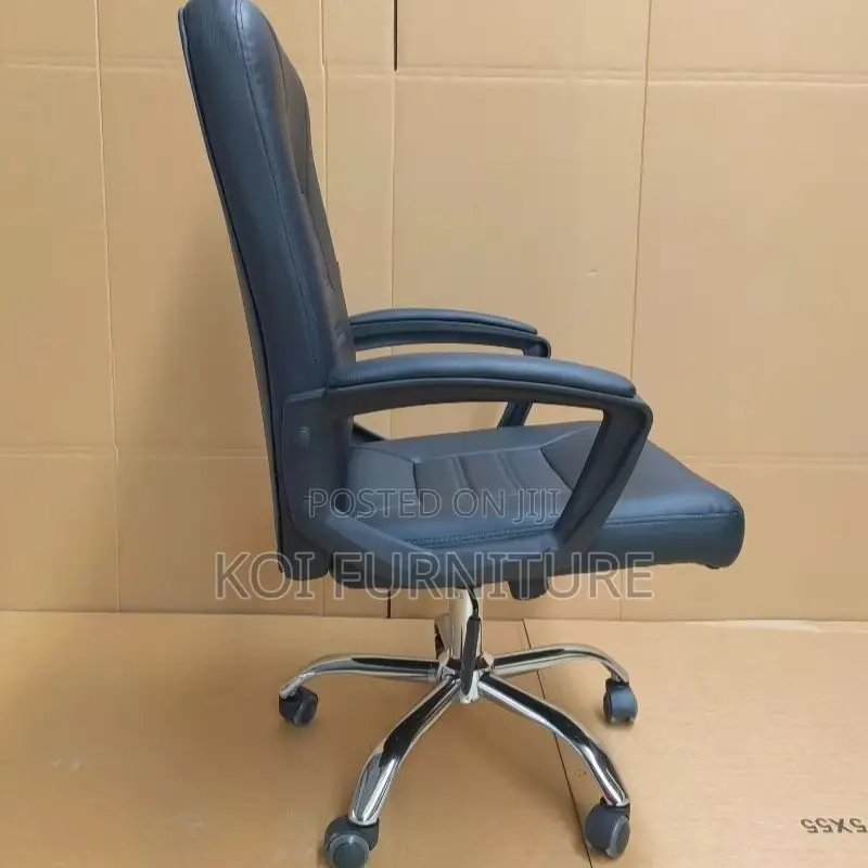 Office Chair; Mid Back Tuff Leather Swivel Office Chair