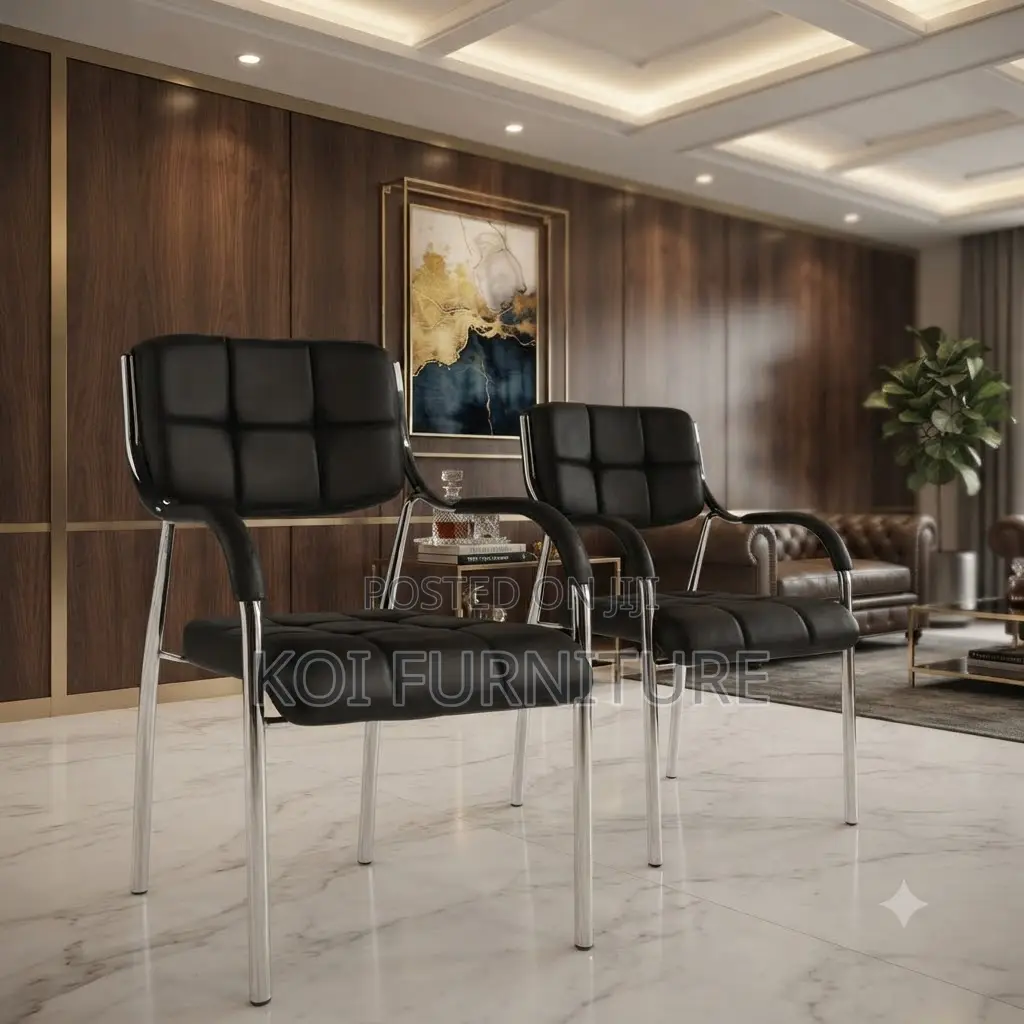 Office Chairs; Visitors Leather Armed Catalina Chair