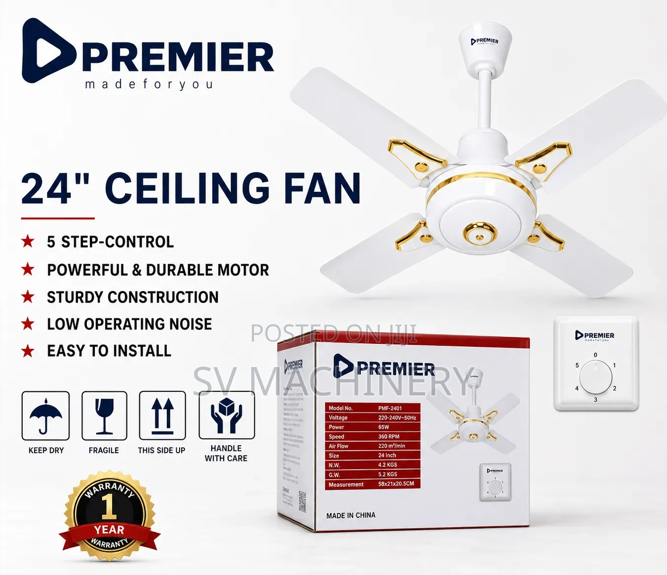 Heavy Duty 24" Ceiling Fan
