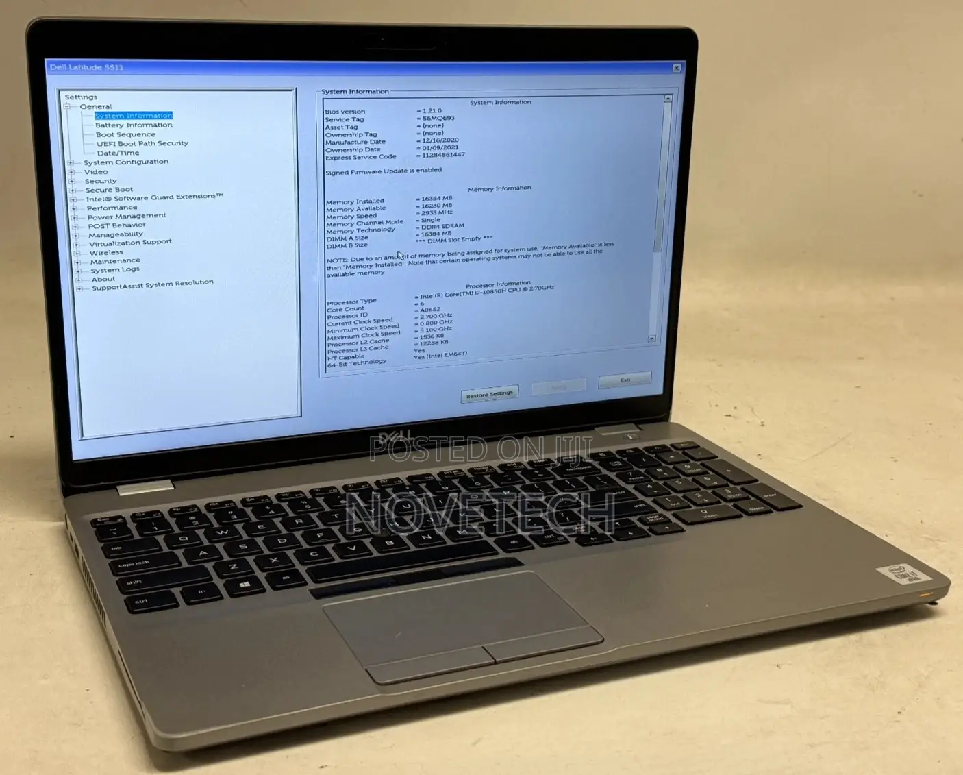 Laptop Dell Latitude 5511 16GB Intel Core i7 SSD 256GB