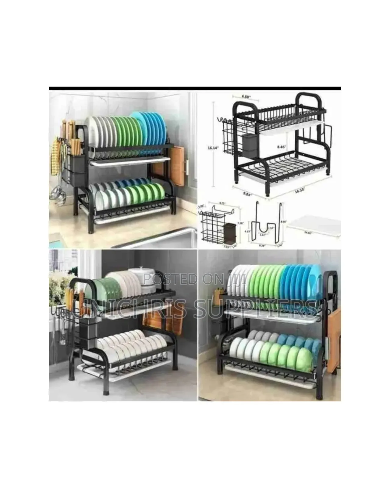 2 Tier High Quality Carbon Steel Dish Rack